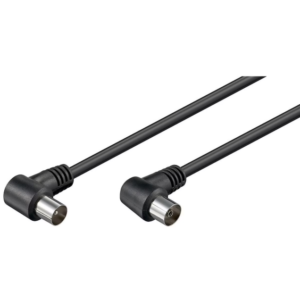 Cablu coaxial Goobay tata-mama 1.5 m negru conector cotit