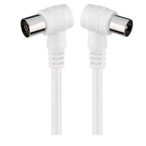 Cablu coaxial 3C-2V coax tata 90° > coax mama 90° - dublu ecranat - ecranare > 75dB - 2.5m, Goobay