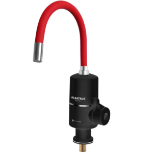 Robinet electric Albatros Red Flex 3000W, roșu, cu țeavă flexibilă