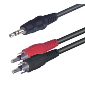 Cablu audio cu mufă stereo 3,5 mm și 2 prize RCA, 1,5 m