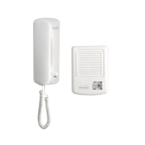 Set interfon de poartă cu fir, culoare alb, model Home