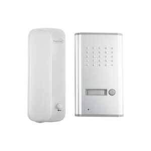 Set interfon de poartă cu fir cu unitate exterioară metalică și iluminare LED roșu