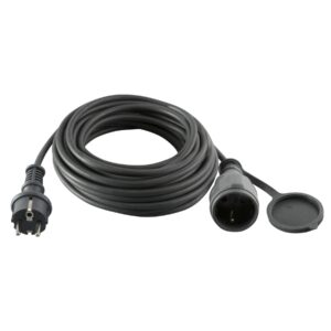Prelungitor de reţea 30 m, 3 x 1,5 mm2, cauciucat, gri