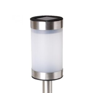 Lampă de grădină cu baterie solară, metalică, multicolor