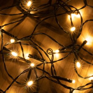 Ghirlanda cu LED-uri și baterie, 50 buc LED alb cald, cu temporizator