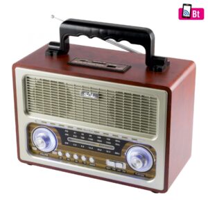 Radio portabil retro, MP3, BT, 3 benzi