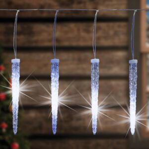 Ghirlanda luminoasă cu 270 LED-uri albe și decor sloi de gheata pentru Crăciun