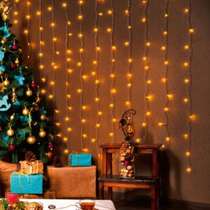 Perdea de lumini cu LED-uri albă caldă pentru interior