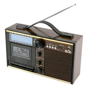 Radio retro cu casetofon maro