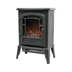 Semineu electric cu picioare, negru