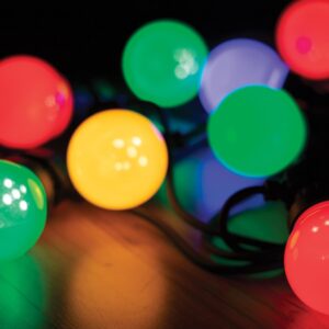 Ghirlandă cu LED-uri pentru exterior, 30 globuri colorate, 14,5 m