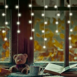 Ghirlanda cu 50 LED-uri și lumină statică tip sloi de gheață pentru decor Crăciun