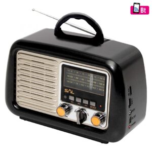 Radio retro MP3-BT, 3 benzi, negru