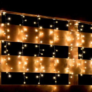 Perdea de lumini cu LED cluster, alb cald, 8 programe