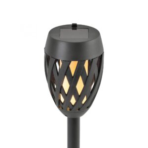 Lampă solară de grădină tip torță cu efect real de flacără