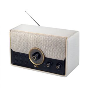 Radio retro AM-FM-BT-USB-mSD alb maro
