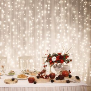 Perdea de lumini cu 600 LED-uri albe calde pentru decor interior și exterior