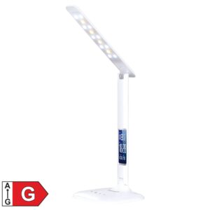 Lampă de birou LED cu ceas LA 51, albă