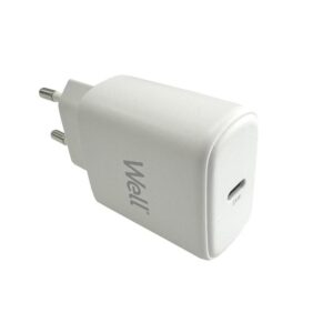 Incarcator retea Well, 1x USB-C PD 25W, GaN, cutie, alb