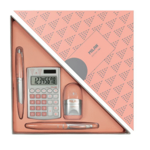 Set 4 Piese, Pix, Creion Mecanic, Calculator, Ascutitoare Capsule Silver