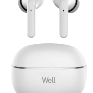 Căști wireless Well Shake alb cu Bluetooth 5.3, ANC și ENC