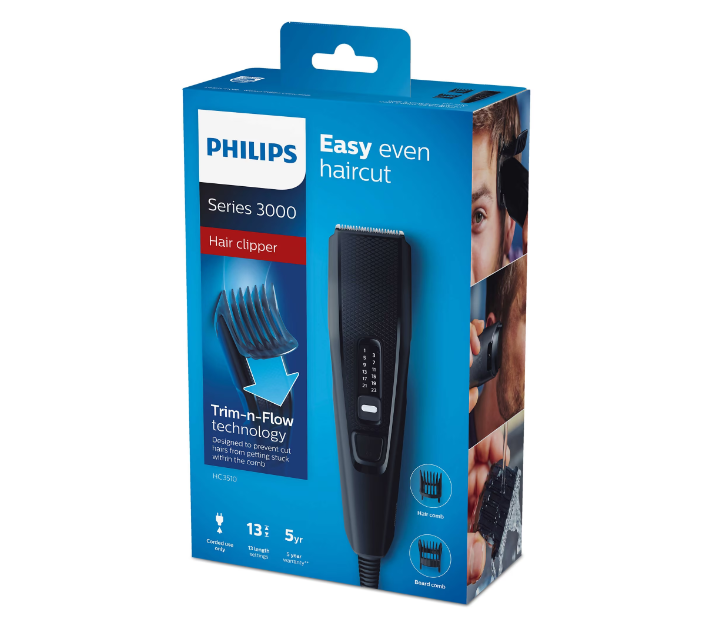 Mașină de tuns Philips HC3510/15, cu fir, 13 trepte, negru — imaginea 3