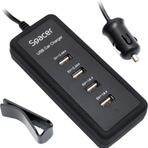Încărcător de mașină pentru telefon Spacer SPCH-011A negru