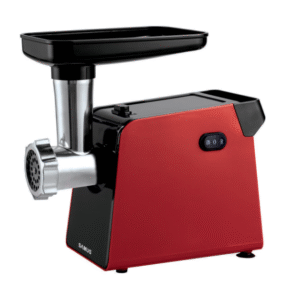 Mașină de tocat Samus SMT-1210 roșie, 1200 W, cu 3 site metalice și accesorii