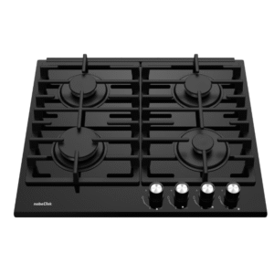 Plită incorporabilă NobelTek gaz pe sticlă, negru, 4 arzătoare