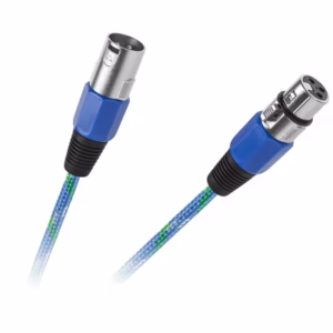 Cablu microfon XLR mamă-tată 3 m albastru