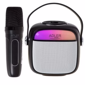 Boxa Portabila ADLER AD 1199, Bluetooth 5.1, Microfon, LED, 103x124mm, negru