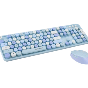 Kit wireless tastatura + mouse Serioux Retro, albastru