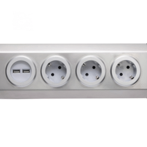 Prelungitor bucatarie 3 prize schuko 16A, 2 prize USB tip A max.2.4A, fara cablu, otel inoxidabil, montaj orizontal sau vertical, KNV03/USB