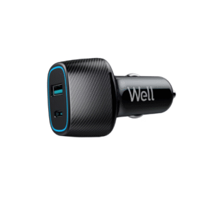 Încărcător auto Well PD 45W + QC 18W 63W negru