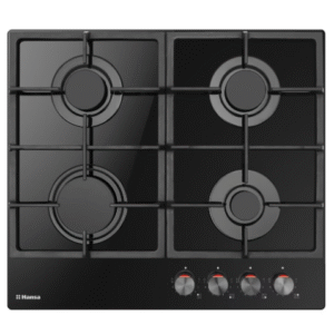 Plita incorporabila Hansa BHKS610505, Gaz 4 arzatoare, Aprindere electrica, 60 cm, Sticla neagra