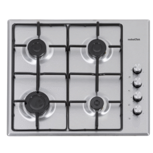 Plita incorporabila Nobeltek NHBG-6400IX, Gaz, 4 arzatoare, Aprindere buton, Siguranta arzatoare, 60 cm, Inox