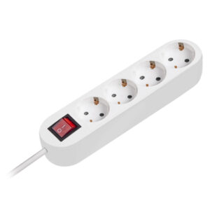 Prelungitor 3x1.5mm cu 4 prize, cablu 10 m și întrerupător