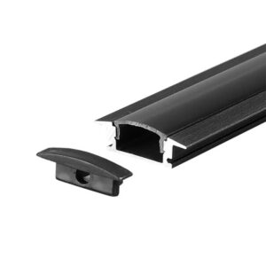 Profil aluminiu pentru banda led 2m 24.7mm x 7mm - negru SKU-2875
