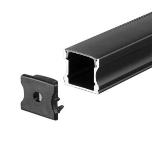 Profil aluminiu pentru banda led 2m 17.2mm x 14.4mm - negru SKU-2878
