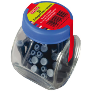 Set 50 rezerve stilou cu cerneală albastră în borcan sticlă Herlitz