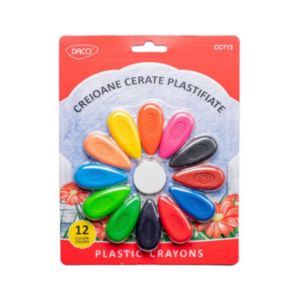 Set de 12 creioane colorate plastifiate Daco cu culori vii și corp rezistent