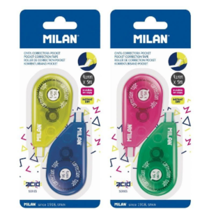 Set 2 corectoare cu bandă Pocket în blister, culori aleatorii Milan