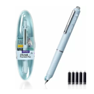 Stilou retractabil albastru Writech Vernil pentru scris confortabil