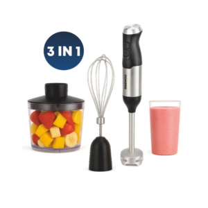 Mixer vertical Daewoo DHB60BX, putere 600 W, tija detasabila din inox, 2 trepte de viteza, lama din inox, Inox