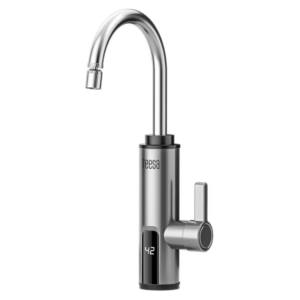 Robinet electric instant Teesa, 3000 W, Inox, Afisaj LED, 2 l/min, Argintiu