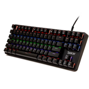 Tastatura mecanica Immortal, Spacer, USB, switch-uri mecanice albastre, 50 mil. apasari, 87 taste, anti-ghosting 26 taste, anti-spill,negru