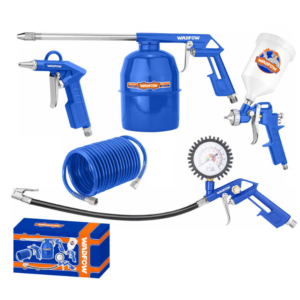 Kit 5 accesorii de vopsit pentru compresor Wadfow WAX1505, 16 mm diametru duza, 3-4 bar presiune lucru, 5 m furtun aer