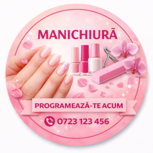 Panou rotund Manichiură personalizat din PVC Forex 3 mm pentru salon de înfrumusețare