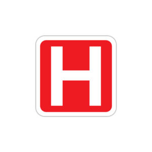 Indicator hidrant interior PSI cu simbol alb pe fundal roșu