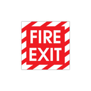 Indicator FIRE EXIT roșu cu text alb pentru semnalistică PSI SSM